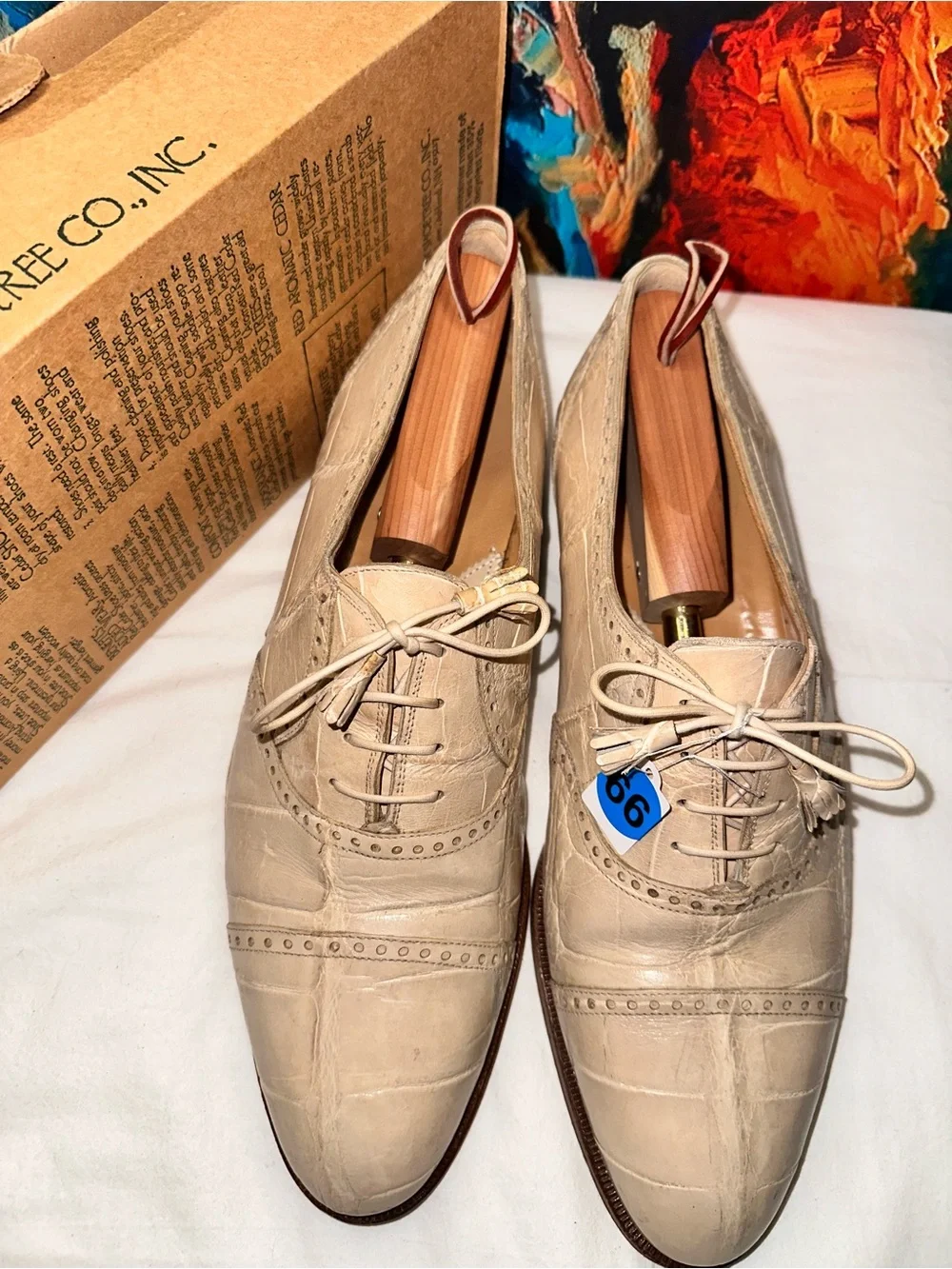 No.66 Mauri Genuine Alligator Leather Cap Toe Oxford Dress Shoes